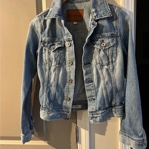 AG Adriano Goldschmied Blue Fitted Jean Jacket